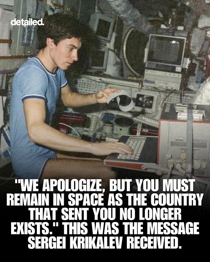 Sergei Krikalev received message to remain in space after country ceased
