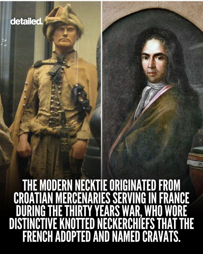 Modern necktie originated from Croatian mercenaries in France