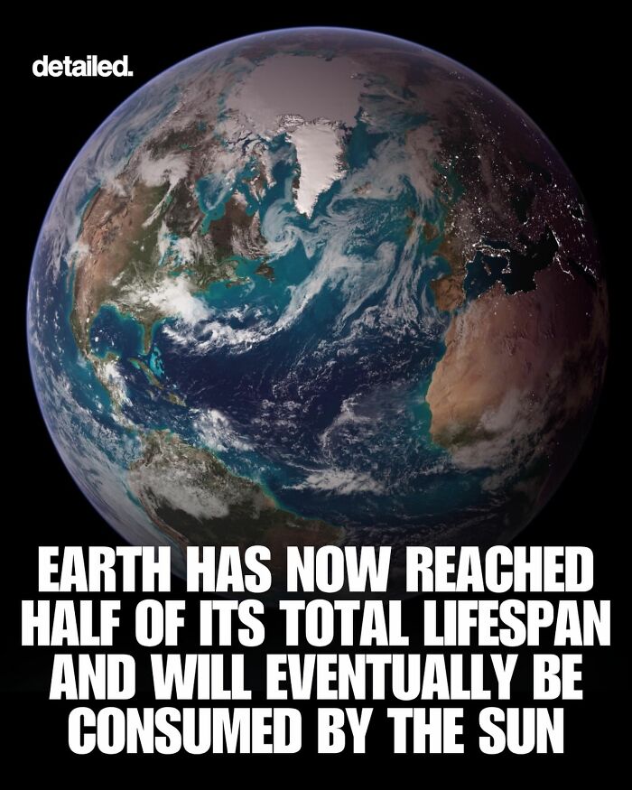 Earth reached half of total lifespan seen from space with sun
