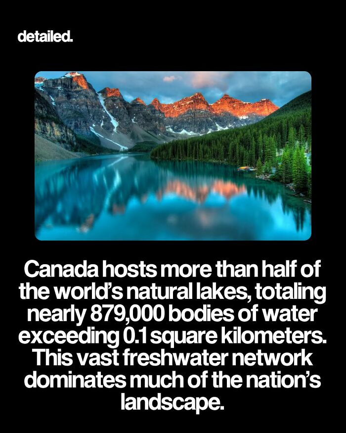Canada's natural lakes with vast freshwater lake landscape at sunset