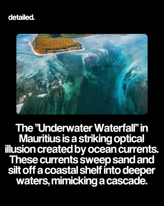 Underwater Waterfall optical illusion in Mauritius caused by ocean currents