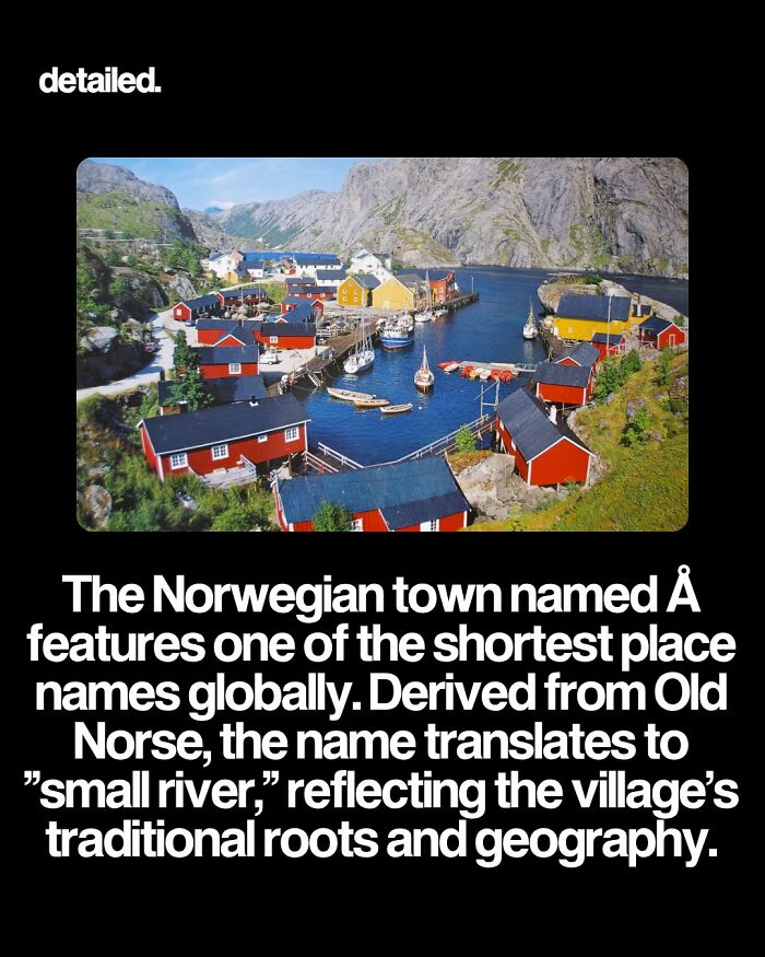 Norwegian town Å with one of the shortest place names and coastal village