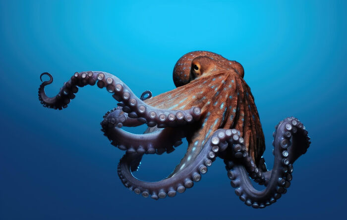 Octopus underwater showcasing intelligence in marine life