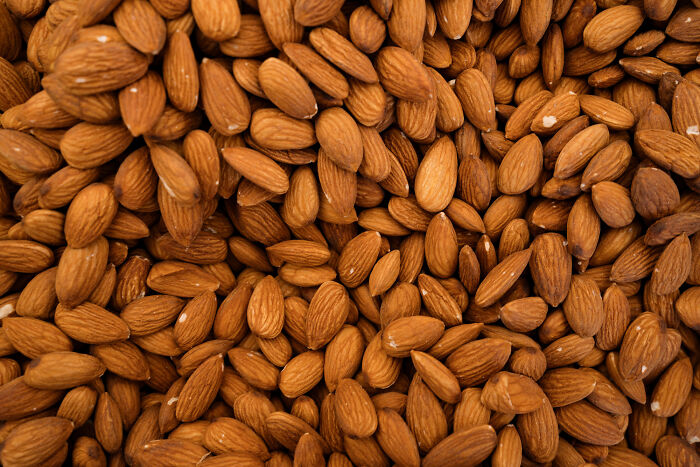 Close-up of almonds highlighting healthy brain food