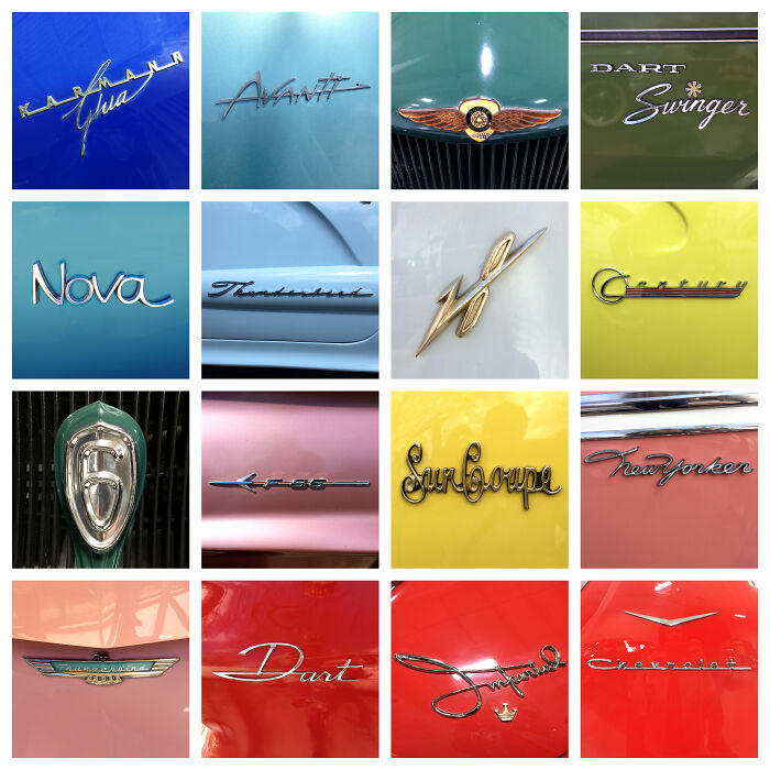 Creative car logo designs in various styles showcasing designer creativity