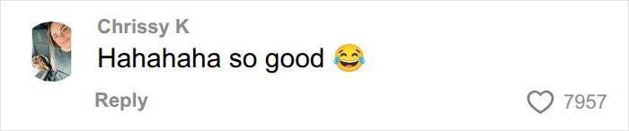 A comment that reads Hahahaha so good 😂, reacting to the surprise in a plaster cast.