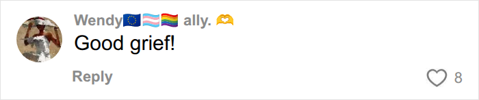 A social media comment from Wendy expressing disbelief with Good grief! about endometriosis studies.