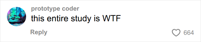 A social media comment from prototype coder expressing disbelief about an endometriosis study.