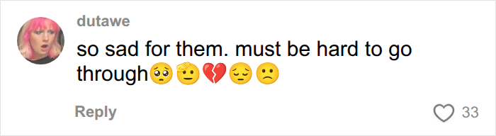 A user comment expressing sadness for those going through endometriosis and its impact.