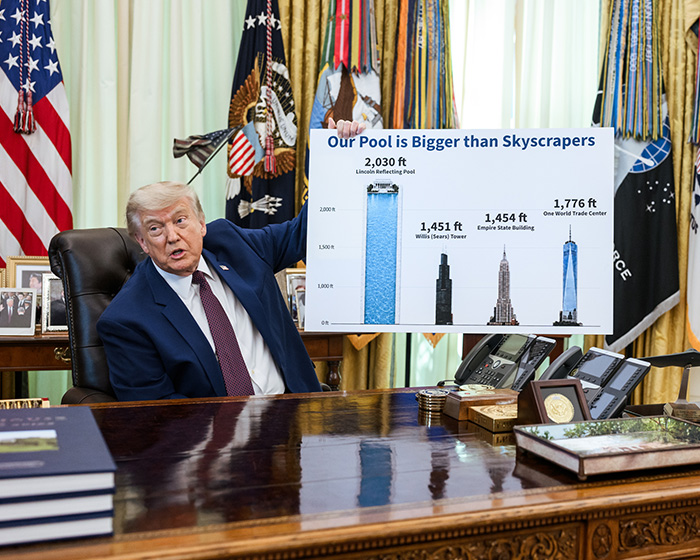 Trump shows chart comparing pool size to skyscrapers in $14 million project controversy Trump shows chart comparing pool size to skyscrapers in $14 million project controversy