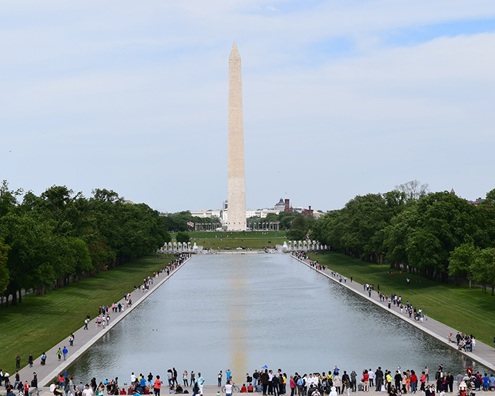 Washington Monument reflecting in the Clean Reflecting Pool at the National Mall Washington Monument reflecting in the Clean Reflecting Pool at the National Mall