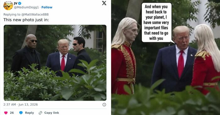 31 Most Creative Responses To Viral Photo Of Donald Trump With Mysterious Figures
