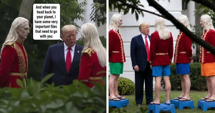 31 Most Creative Responses To Viral Photo Of Donald Trump With Mysterious Figures