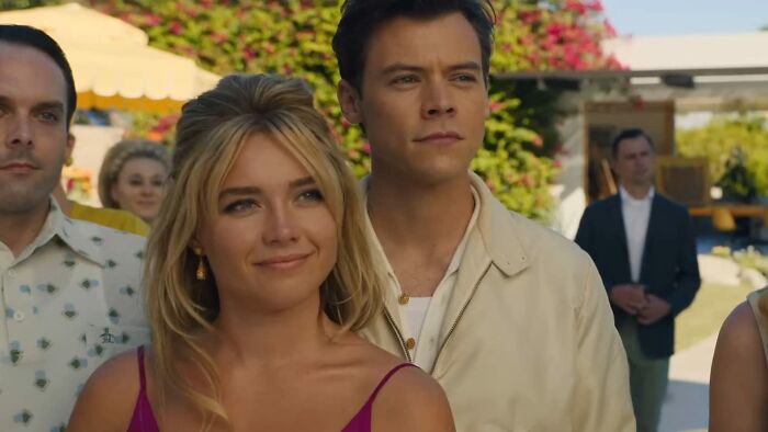 Florence Pugh and Harry Styles from Don't Worry Darling, a film at the center of alleged claims and fallout.