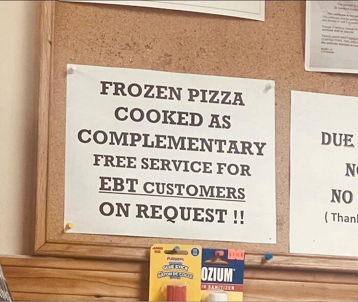 Notice offering free cooked frozen pizza for EBT customers positive stories
