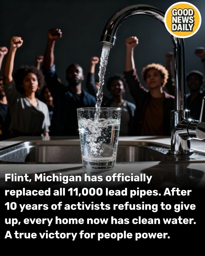 Flint Michigan replaces all lead pipes ensuring clean water after activism