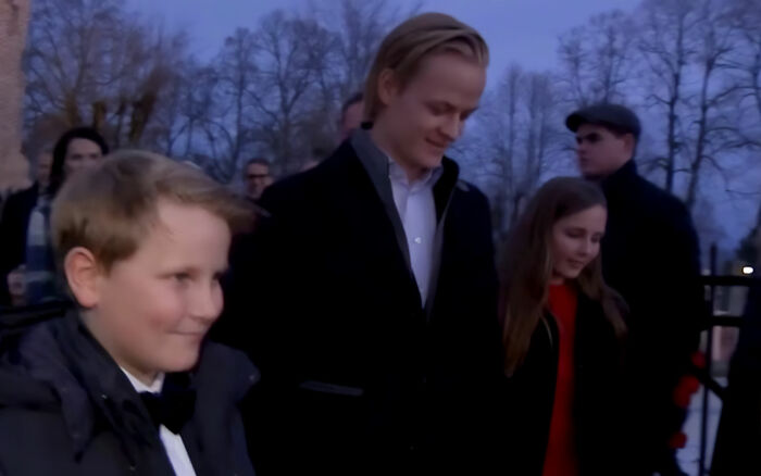 Norwegian Crown Princess's son smiling in public with family Norwegian Crown Princess's son smiling in public with family