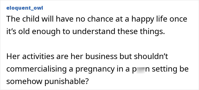 Comments reflecting drama about Bonnie Blue's baby shower and potential fathers