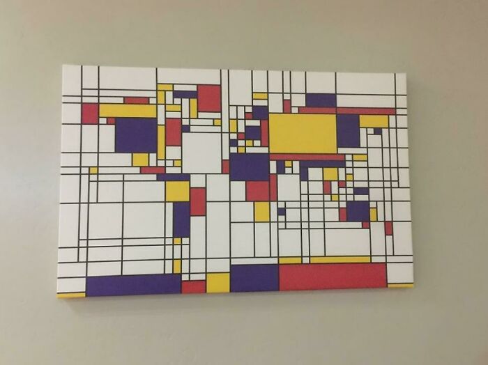 Abstract geometric wall art with primary colors inspired by creative design