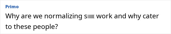 Why normalize intimate companions' work? A user comment questioning catering to wealthy Star World Cup players' disturbing requests.