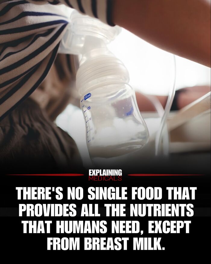 Breast milk is the only food providing all essential nutrients for human health and growth