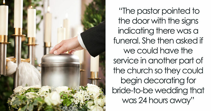 Woman Crashes Memorial Service To Decorate For Wedding, Has A Meltdown When Pastor Shuts Her Down