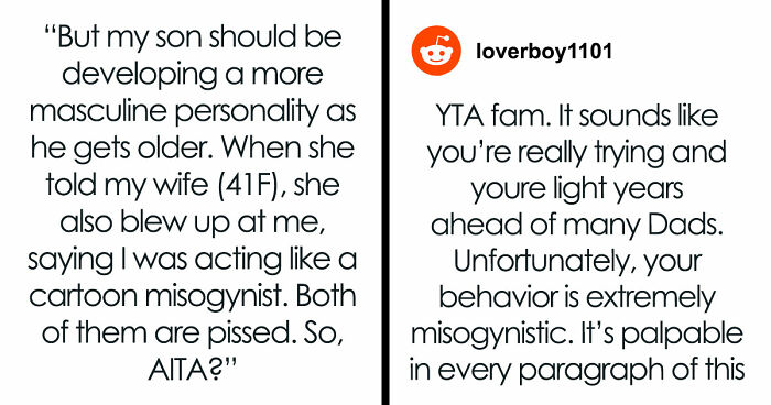 Misogynist Dad Gets Slammed By Fam For Criticizing Feminine Son And Enforcing Rigid Stereotypes