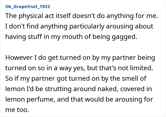 A social media user shares their bedroom confession, detailing preferences and what truly arouses them.