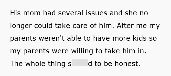Guy Spends Childhood Playing Second Fiddle To Adopted Bro, Cuts Fam Off, They Want Reconciliation Guy Spends Childhood Playing Second Fiddle To Adopted Bro, Cuts Fam Off, They Want Reconciliation