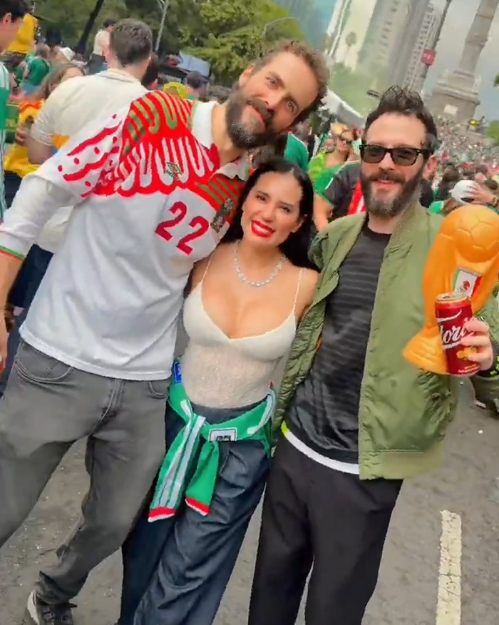 Former mayor with two men at World Cup, sparked uproar with her revealing outfit. Former mayor with two men at World Cup, sparked uproar with her revealing outfit.
