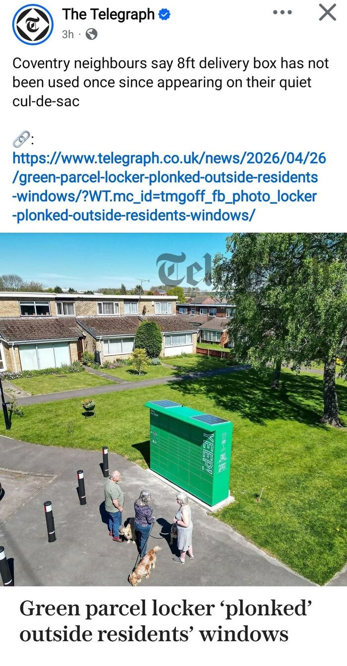 Green parcel locker installed near residents' homes unused in quiet neighborhood