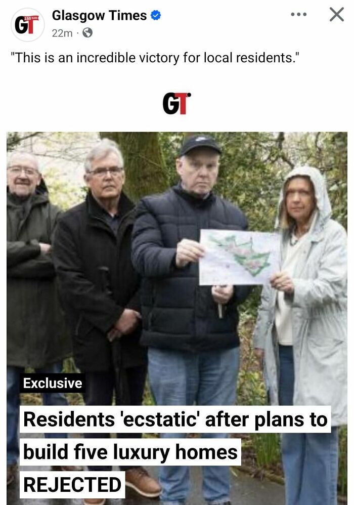 Group of local residents happy over rejection of luxury home development plans