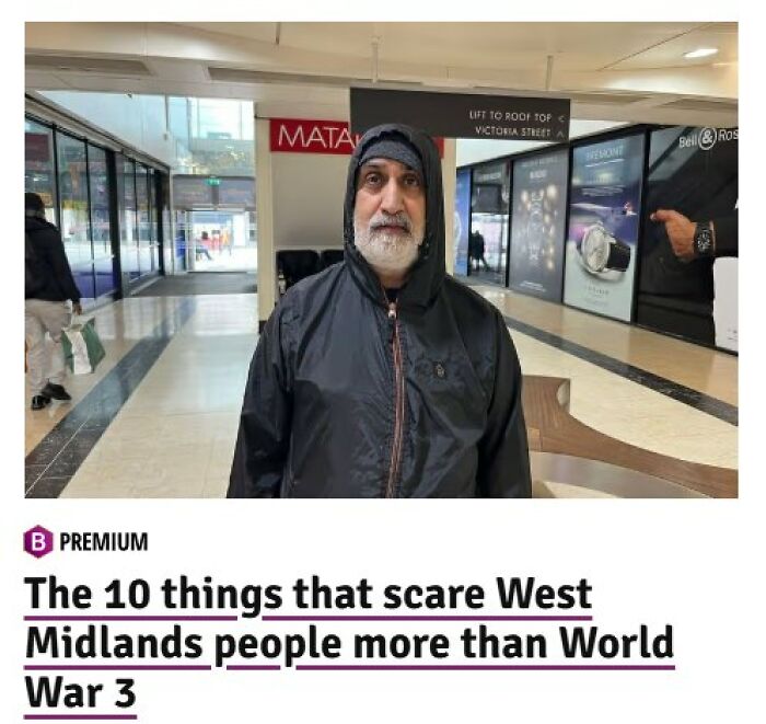 West Midlands man in shopping mall highlights fears beyond World War 3