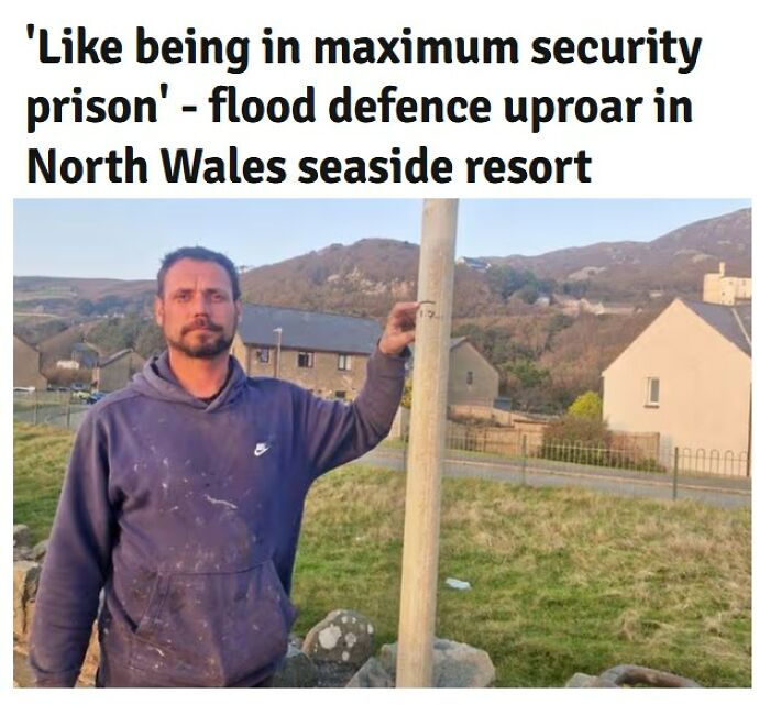 North Wales flood defence uproar compared to maximum security prison