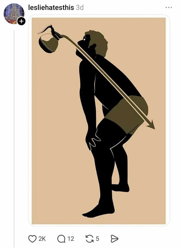 Silhouette of man drinking with a long straw bending over