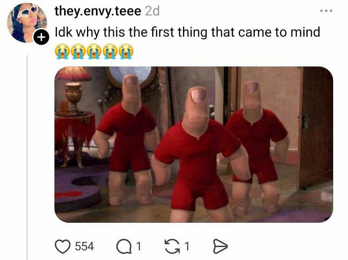 Animated fingers in red suits resembling noses and nostrils