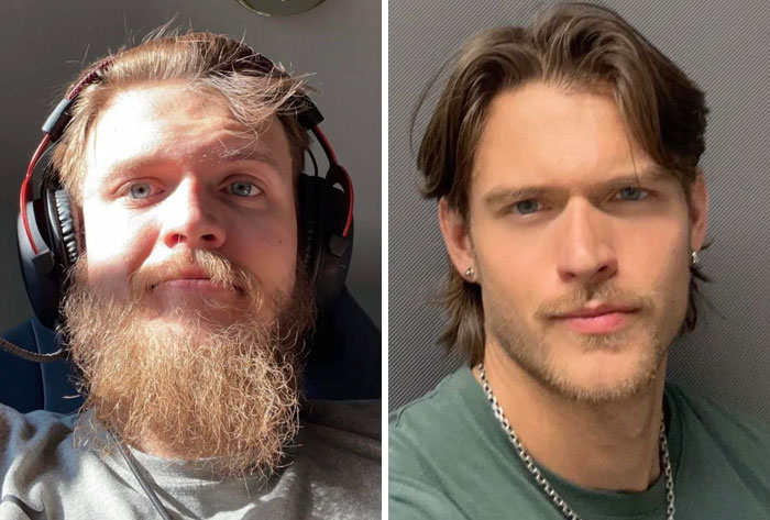 A man's impressive style change from bearded to clean-cut, leaving bullies shook at reunions.