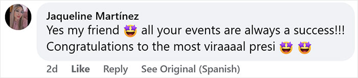 Social media comment praising the mayor's viral Father's Day party events, highlighting their success.