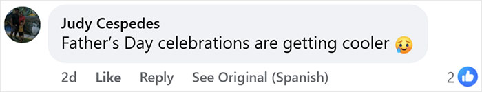 Social media comment about Father's Day celebrations, referencing the mayor's viral party.