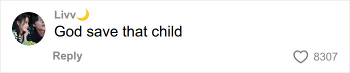 A comment hoping God saves the child, reacting to the Bonnie Blue baby shower timeline and guest secrets.