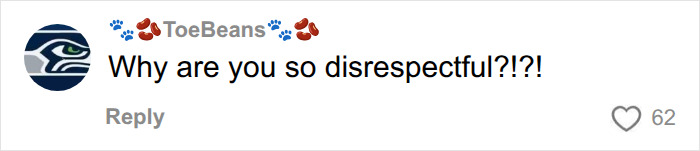 A comment asking, 'Why are you so disrespectful!?!?' about the Bonnie Blue's baby shower.