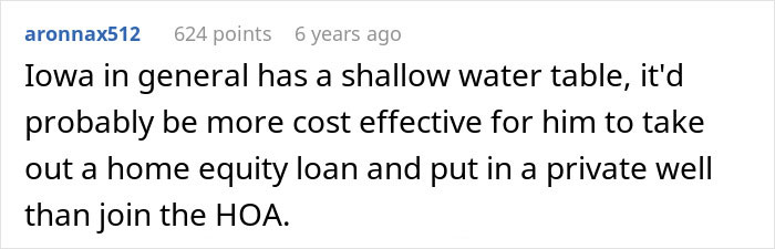 Advice on private well over HOA water membership in Iowa Advice on private well over HOA water membership in Iowa