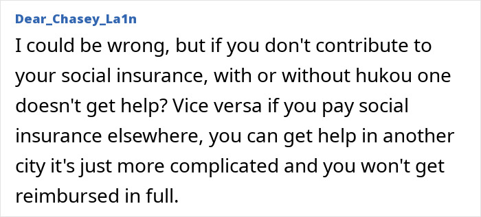 Text about social insurance affecting hospital help eligibility Text about social insurance affecting hospital help eligibility