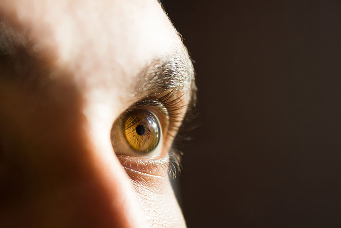 A close-up of a human eye, representing medical symptoms that doctors want people to notice.