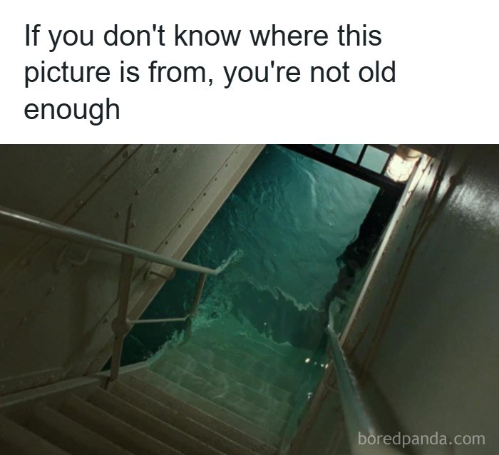 Staircase leading to water scene referenced as nostalgic from 1990s and 2000s