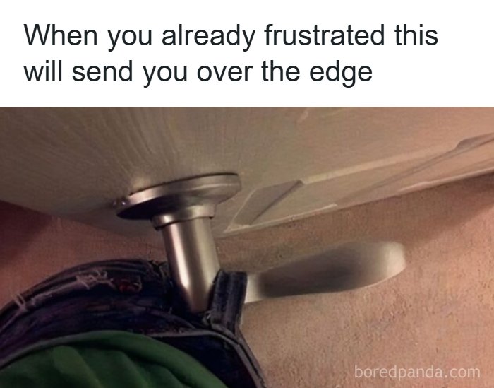 Door handle spinning freely to cause frustration random meme