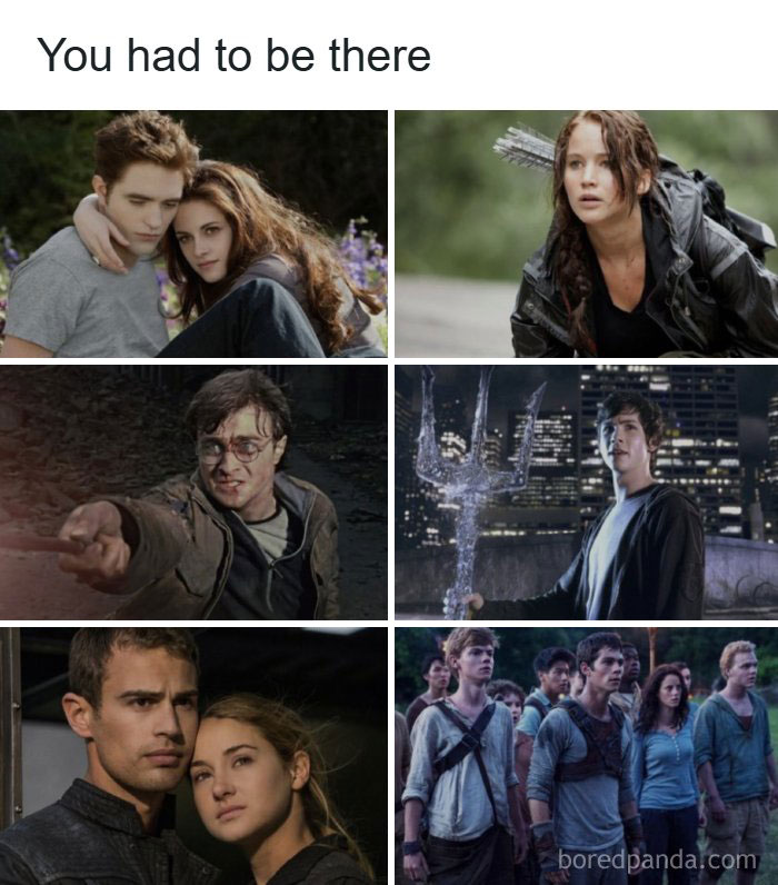 Collage of popular 2000s nostalgic movies and TV show characters