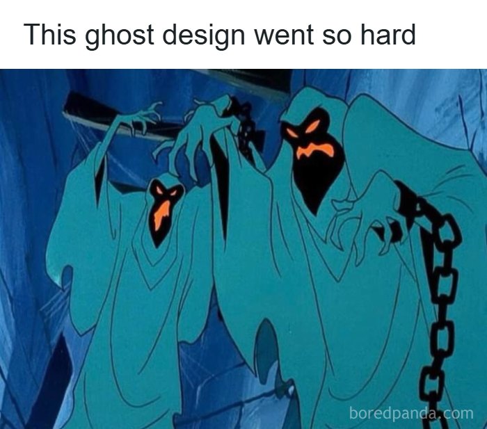 Classic spooky ghost design from animated childhood cartoons