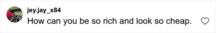 A social media comment reading How can you be so rich and look so cheap. about Madonna's wardrobe malfunction.