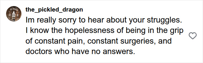 A social media comment from the_pickled_dragon, expressing sympathy for Joe Manganiello's mystery illness and brutal side effects.